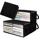 Velký šatní organizér na přikrývky a oblečení, černý, netkaná textilie, 58x30x31 cm