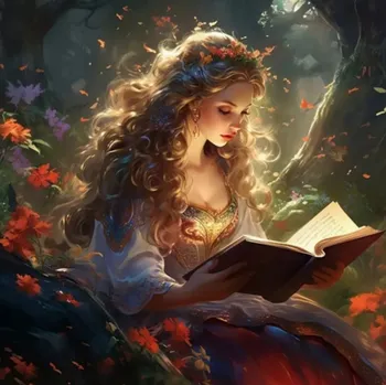 Diamantové malování NORIMPEX Diamantové malování Princezna s knihou 30x40cm