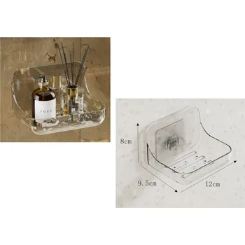 Police, organizér na kosmetiku, mýdlo s lepidlem 12x9x8 cm PRŮHLEDNÁ
