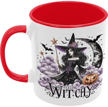 Hrnek-Feeling Witchy - bílý/červený