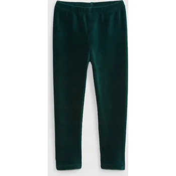 Chlapecké kalhoty DĚTSKÉ VELUROVÉ LEGÍNY PRO DÍVKY ZELENÉ GAP KIDS 98-104