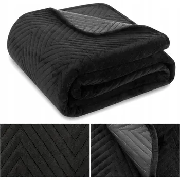 Prostěradlo Přehoz na postel Łóżkoholicy velur 200 cm x 220 cm černý