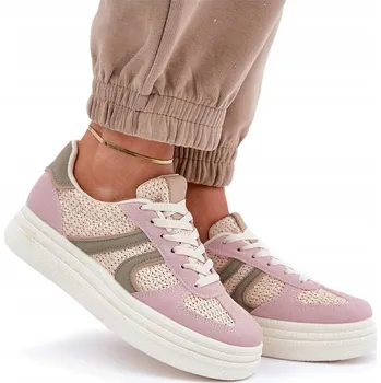Dámská obuv DÁMSKÉ TENISKY S VÝZDOBOU Z PLETENINY NA PLATFORMĚ MULTICOLOR VEL. 36