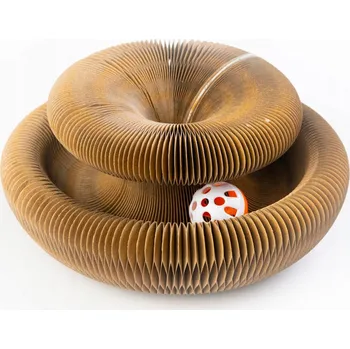 Škrabadlo pro kočky šedé, kartonové, s míčem do 60 cm