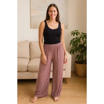 Dámské kalhoty Dámské volné kalhoty 911-10 - sv. fialové-Sale