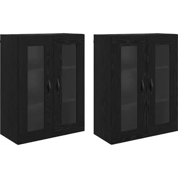 Příborník do zásuvky Nástěnné skříňky 2 ks Černý dub 69,5 x 34 x 90 cm