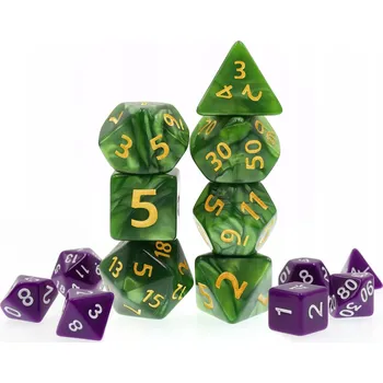 Příslušenství k deskovým hrám ZELENÁ JESKYNĚ SADA 7 VELKÝCH KOSTEK RPG