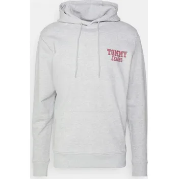 Pánská mikina Mikina s kapucí Tommy Jeans mikina s kapucí Reg klokanka Graphic, šedá, velikost S