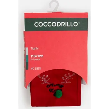 Dívčí oblečení Coccodrillo dětské punčocháče červené polyamidové, velikost 128