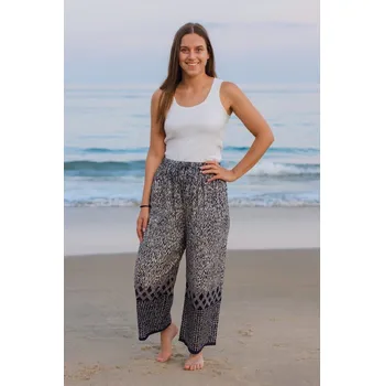 Dámské kalhoty Sale-Kalhoty se širokými nohavicemi č4