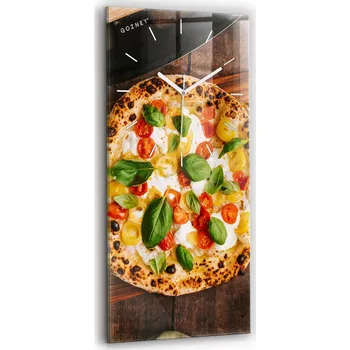 Hodiny Velké Skleněné Hodiny Moderní Tiché Do ložnice Nástěnné Italská pizza 30x60