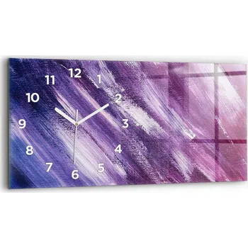 Hodiny Nástěnné Hodiny Skleněné Horizontální S Potiskem Textura akrylovou barvou 60x30 cm