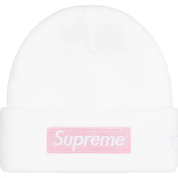 Čepice Supreme New Era Box Logo Beanie (FW25) White Velikost: ONE SIZE