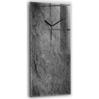 Hodiny Minimalistické skleněné nástěnné hodiny s grafikou: Vulkánská skála, 30x60 cm