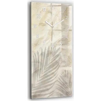 Hodiny Skleněné hodiny Stylové Velké Nástěnné S grafikou Tiché Stín palmy písek 30x60