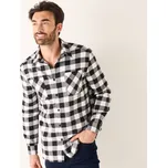 Flanelová kostkovaná košile bílá/černá 49/50