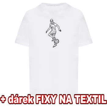 omalovánky Dětské tričko k vymalování - Fotbalista + 6ks Fixy na textil
