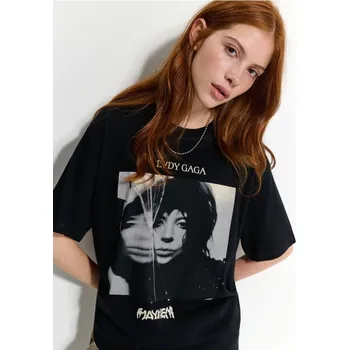 Dámská móda Tričko volného střihu Lady Gaga - XS - House - černá - 945IQ-99X