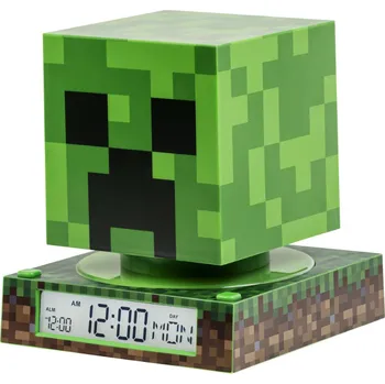 Hodiny Budík Minecraft Creeper 3D