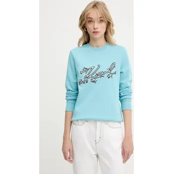 Dámské oblečení Mikina Karl Lagerfeld A3W20010 tyrkysová 56X, vel. S