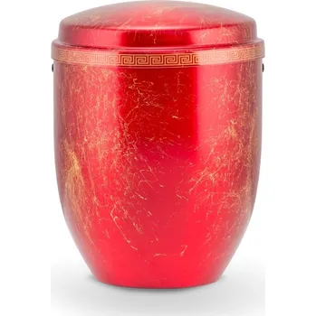 Smuteční dekorace Pohřební Hliníková urna na popel, h-klasik, hliník-červeno-zlatá, bez štítku, bez výzdoby