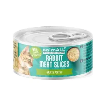 Krmivo pro kočku 10 x animALL konzerva kočka Králík plátky 80 g
