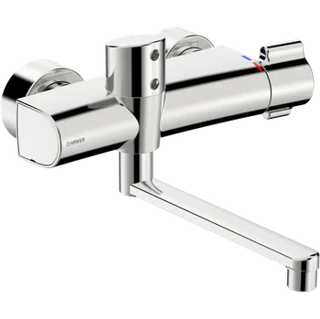 Vodovodní baterie Hansa Clinica Safety+ - Termostatická senzorová umyvadlová baterie na zeď, 6V, Bluetooth, chrom 08866202