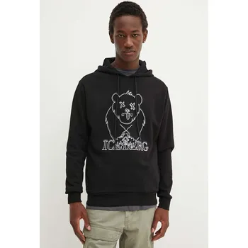 Pánská mikina Bavlněná mikina Iceberg E021.6341 černá 99X, vel. M