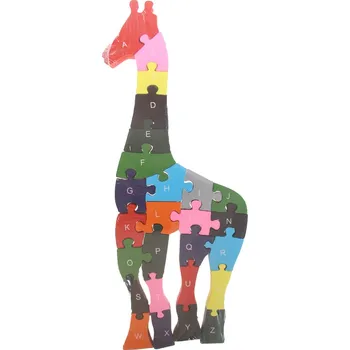 Dřevěná hračka Vzdělávací dřevěné puzzle-Žirafa 3