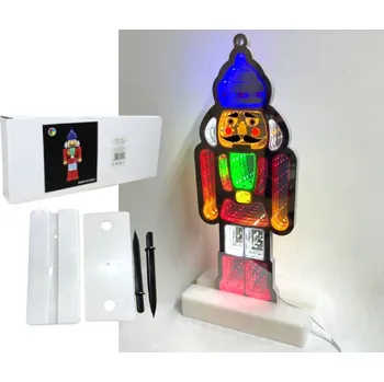 Vánoční dekorace LED dekorace 3D LUSKÁČEK 31x12x1 cm