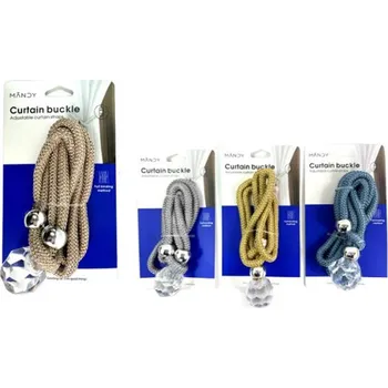 Příslušenství pro záclonu a závěs Závěsná spona magnet spona na závěsy a záclony šňůrka s ozdobnými krystalky 53 cm mix