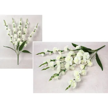 umělá květina Kytice GOŹDZIK výška 67 cm, 5 stonků (květ 5,5-4 cm) BÍLÁ