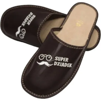 Pánské pantofle d Pantofle, žabky, pantofle SUPER DZIADEK hnědé (brýle, knír) 40-45 (D1) - 1 pár