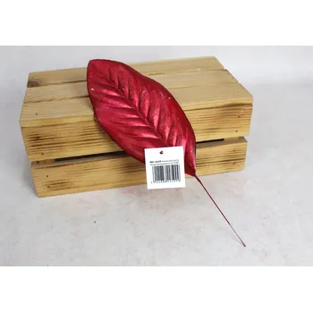 umělá květina Plastový list, výška 30 cm, ČERVENÝ