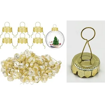 Vánoční dekorace Závěs na vánoční kouli s háčkem 20 mm ZLATÝ