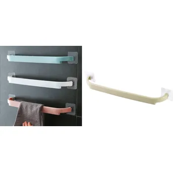 Plastový samolepicí věšák na ručníky, BEŽOVÝ 42x3 cm