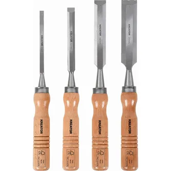 Dláto Kreator KRTH23603 - Dláta na dřevo sada 6, 12, 18, 24mm 4ks dřevěná rukojeť