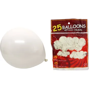 Latexové balónky 10 palců BÍLÉ sada 25 ks cca 25 cm 55 g