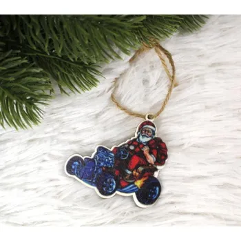 Vánoce Dřevěná přívěsek Santa Claus 5,5x5,5 cm