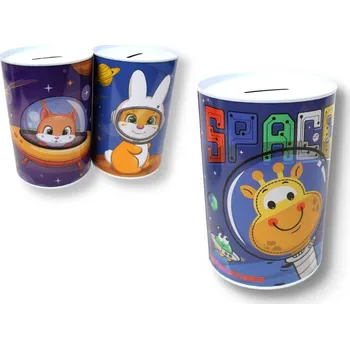 Pokladnička Pokladnička, plechová krabička KOSMOS 16x12 cm MIX VZORŮ