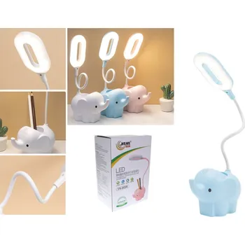 Přenosná LED LAMPKA USB k klávesnici k notebooku na stůl SLON modrý s pouzdrem 45 cm