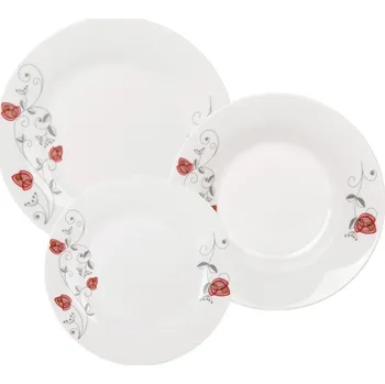 Talíř Jídelní sada porcelán 18ks RŮŽE