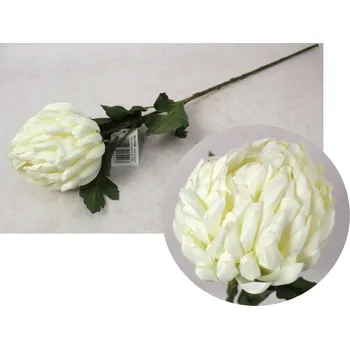 umělá květina Květina CHRYZANTEMA ANANAS výška 70 cm (hlava 13x12 cm) SMETANOVÁ