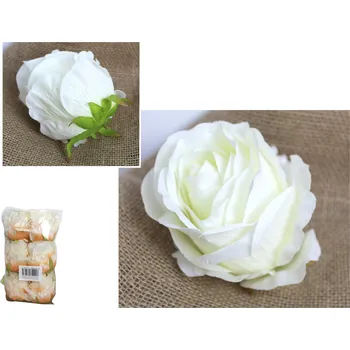 umělá květina Květní hlava RŮŽE 10x9 cm SMETANOVÁ - 1 ks