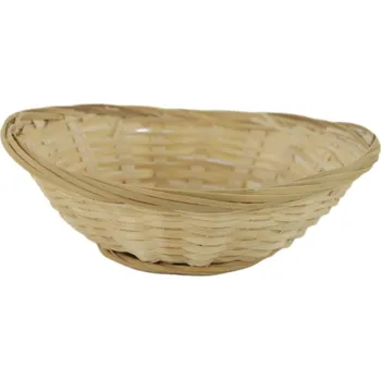 Košík, bambusový podnos kulatý přírodní 15x12x5,5 cm