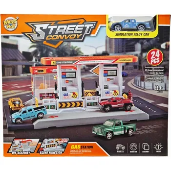 Čerpací stanice s autem 24 ks v kartonu 30,5 x 26 x 6 cm