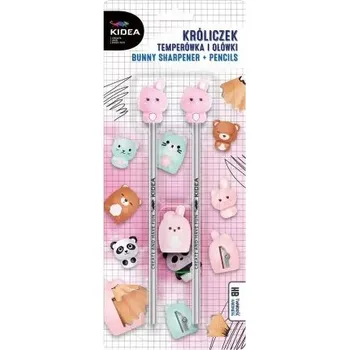 Grafitová tužka KIDEA Tužky s ořezávátkem KRÁLÍČEK – sada 3 ks