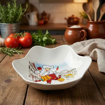 Miska s motivem kuchaře HIMARCO 29 cm bílá 4 ks