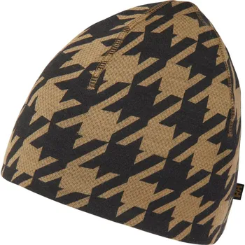 Čepice Zimní čepice s merinem Helly Hansen Lifa merino beanie - sepia houndstooth aop obvod hlavy 53-59 cm