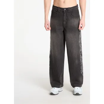 Kalhoty RIPNDIP Pretty Flacko Extra Wide Leg Pants Black Vintage Wash Denim S